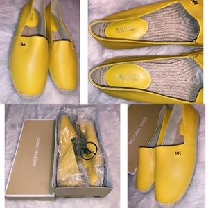 NWT Michael Kors Yellow Leather Kendrick Slip On